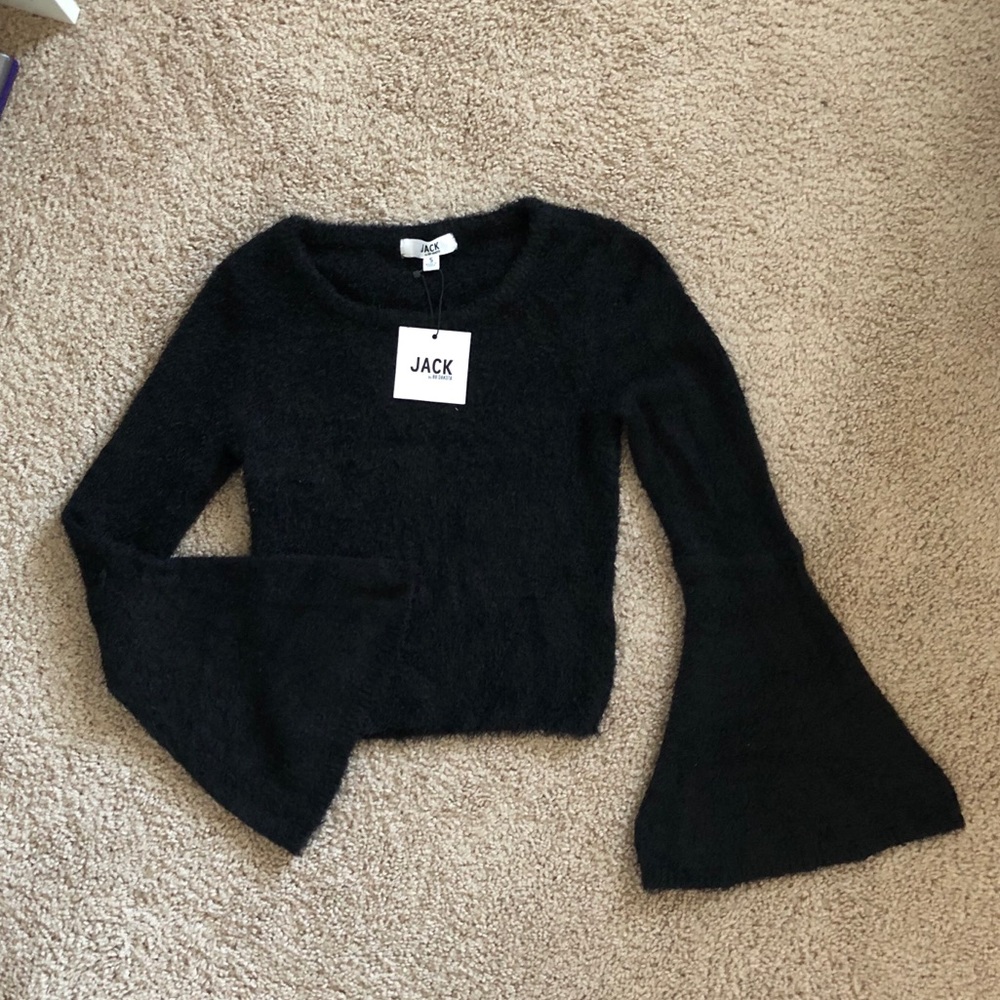 Crop bell sleeve sweater